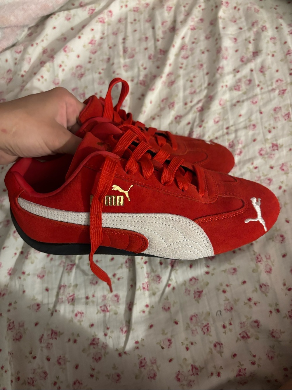 Puma Red Interior Running Shoe with White Label